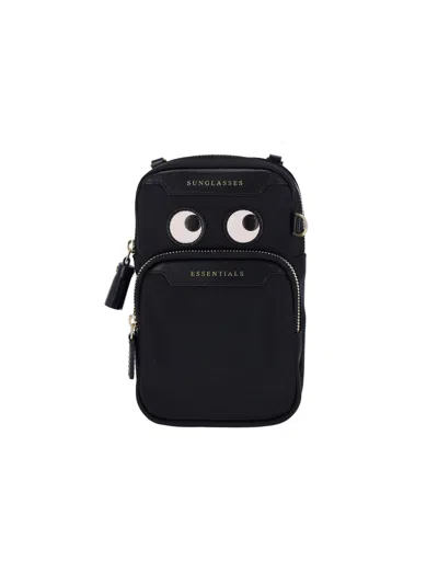 Anya Hindmarch Black Nylon Eyes Essentials Crossbody Bag In Black