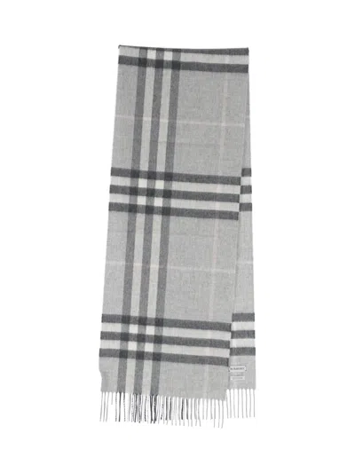 Burberry 'check' Scarf In Gray