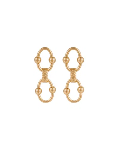 Gas Bijoux "rivage" Gold Plated Earrings In Yellow