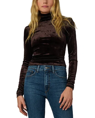Joe's Jeans The Velvet Tony Funnel Neck Top In Brown