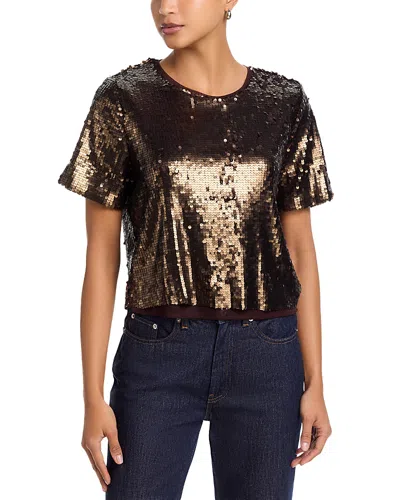 Rag & Bone Lucy Sequin Tee In Brown
