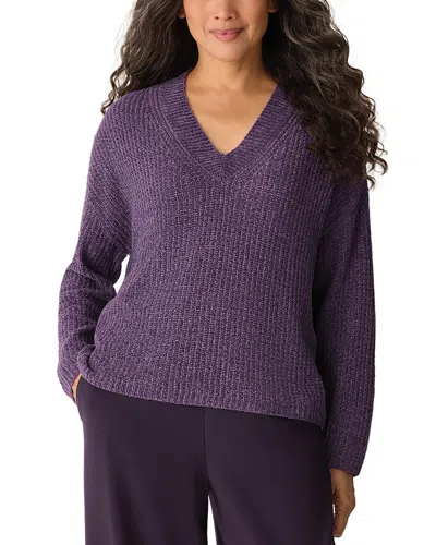 Eileen Fisher V Neck Sweater In Purple