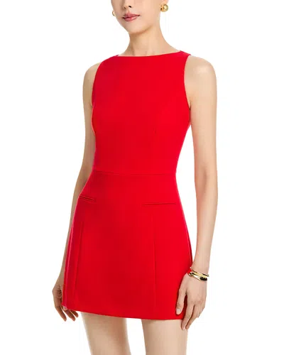 French Connection Whisper Boat Neck Mini Dress In Red