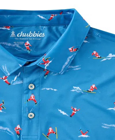 Chubbies Men's The Ski-daddle Performance Polo Shirt In Blue
