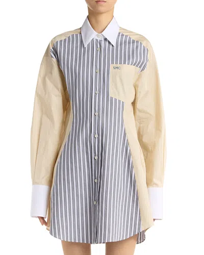 Stella Mccartney Cotton Stripe Dress In Yellow