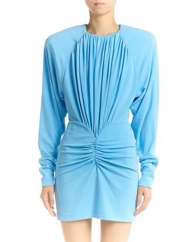 Stella Mccartney Short Draped Dress Mini Length Gathered Detailing In Blue