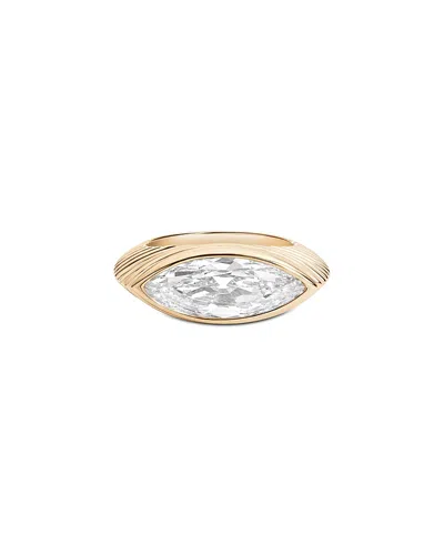 Shahla Karimi From The Luxe Collection Certified Lab Grown Diamond East West Antique Cut Marquis Column Ring In 14 In Gold