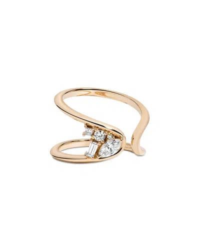 Shahla Karimi From The Luxe Collection Certified Lab Grown Diamond Mixed Cut Zaha Cluster Wrap Ring In 14k Yellow  In Gold