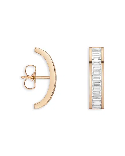 Shahla Karimi From The Luxe Collection Certified Lab Grown Diamond Rockefeller Baguette Arc Stud Earrings 14k Yell In Gold