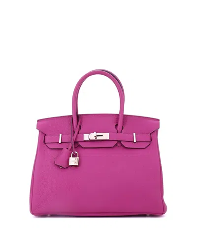 Pre-owned Pre-owned Hermes  Hermes Birkin 30 Handbag Pink Togo With Palladium Hardware In Purple