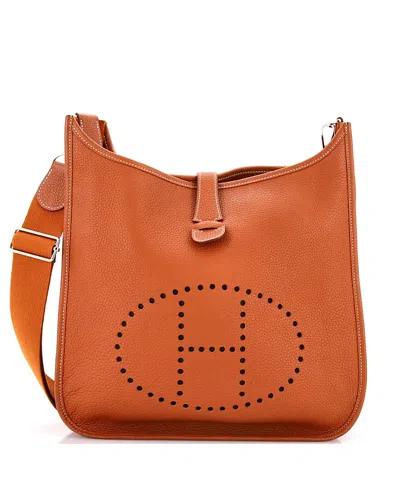 Pre-owned Pre-owned Hermes  Hermes Gm Evelyne Bag Gen Iii Clemence In Brown