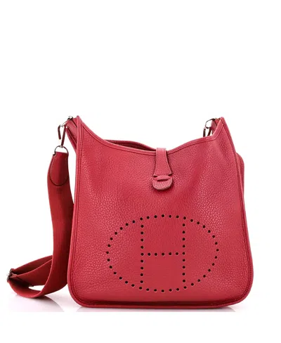 Pre-owned Pre-owned Hermes  Hermes Pm Evelyne Bag Gen Iii Clemence In Red