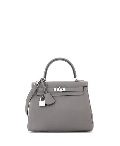 Pre-owned Pre-owned Hermes  Hermes Kelly 25 Handbag Grey Togo With Palladium Hardware In Gray