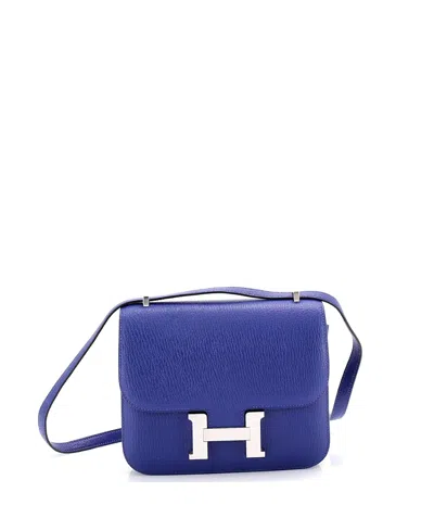 Pre-owned Pre-owned Hermes  Hermes 18 Constance Bag Chevre Mysore In Blue