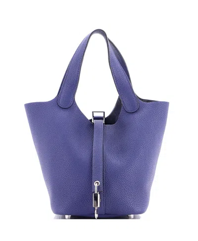 Pre-owned Pre-owned Hermes  Hermes Pm Picotin Lock Bag Maurice In Blue