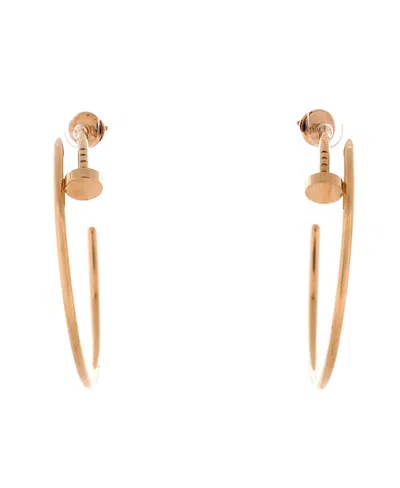 Pre-owned Pre-owned Cartier  Cartier Xl Juste Un Clou Hoop Earrings 18k Rose Gold In Pink