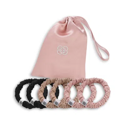 Gingerlily Silk Scrunchies, Set Of 6 In Multi