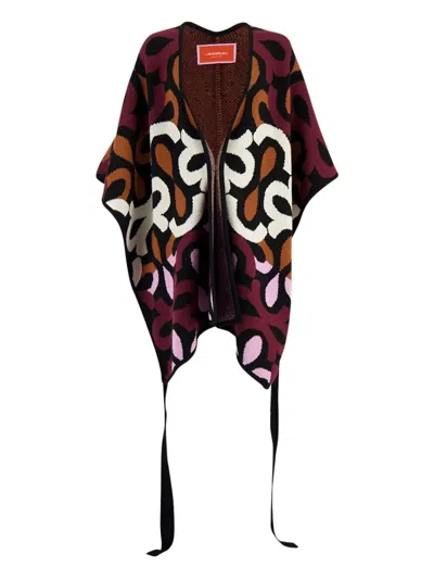 La Doublej La Double J Maiolika Patterned Wool Robe In Multi