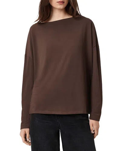 Allsaints Rita Oversized Tee In Brown