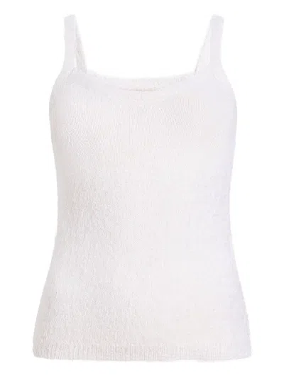 Khaite Maura Square-neck Tank Top In White