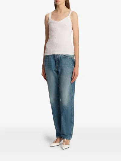 Khaite Maura Square-neck Tank Top In White