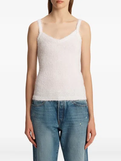Khaite Maura Square-neck Tank Top In White