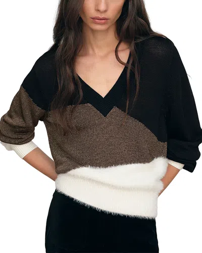 Reiss Metallic Patterned Sweater In Multi