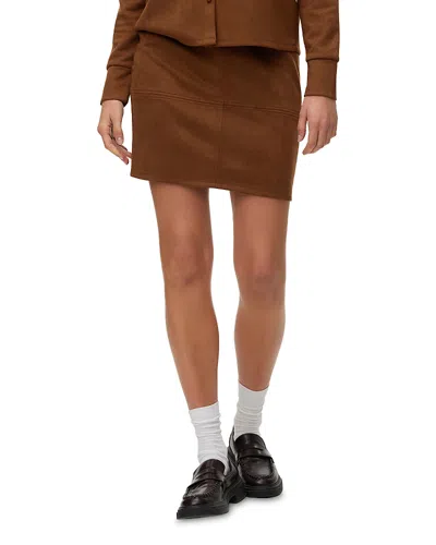 Vero Moda Kreta Faux Suede Mini Skirt In Brown