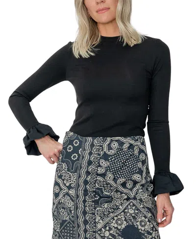 West Of Vivi Knit Top In Black