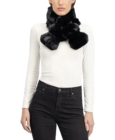 Lyla Grant Faux Fur Chinchilla Pull-through Scarf In Black