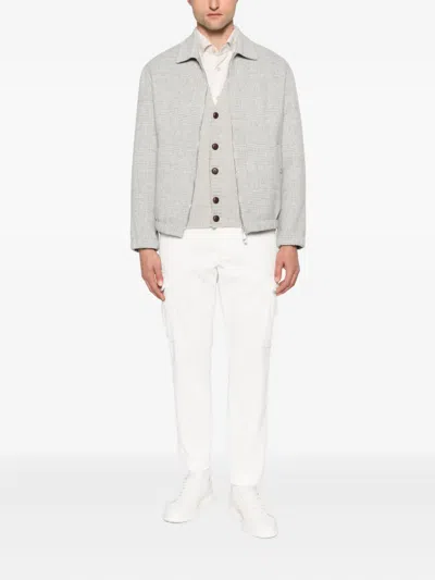 Eleventy Button-up Wool Cardigan In Gray