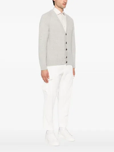 Eleventy Button-up Wool Cardigan In Gray