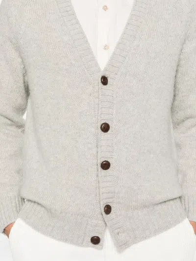 Eleventy Button-up Wool Cardigan In Gray