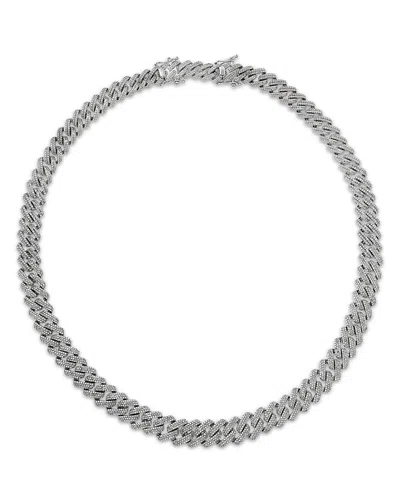 Bloomingdale's Fine Collection Luxe Collection Diamond Cuban Link Tennis Necklace In 14k White Gold, 5.0 Tcw In Yellow