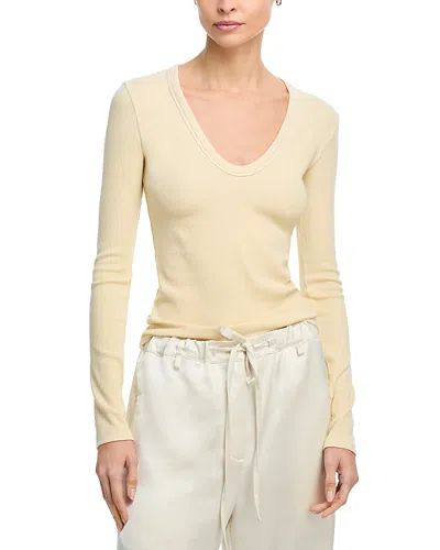 Cotton Citizen Verona U Neck Tee In Neutral