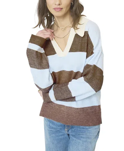 Central Park West Women's Marley Striped Rugby Sweater In Multi