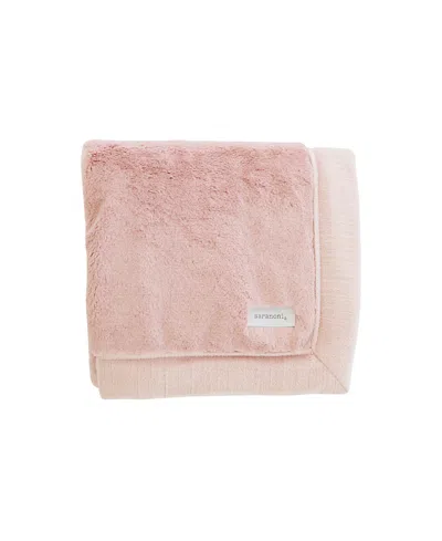 Saranoni Lush Receiving Blanket In Pink