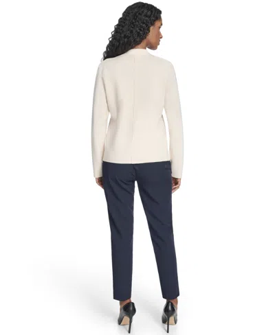 Tommy Hilfiger Women's Double Breasted Peak Lapel Sweater Jacket In Neutral