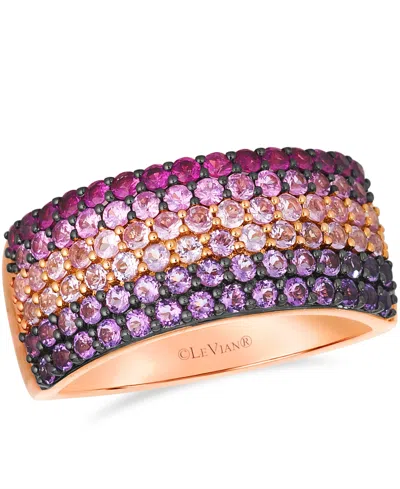 Le Vian Amethyst (0.53 Ct. T.w.) And Pink Sapphire (0.87 Ct. T.w.) Ombre Ring In 14k Strawberry Gold In Gold