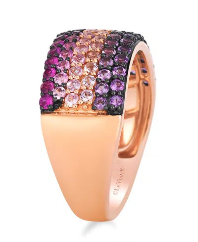 Le Vian Amethyst (0.53 Ct. T.w.) And Pink Sapphire (0.87 Ct. T.w.) Ombre Ring In 14k Strawberry Gold In Gold