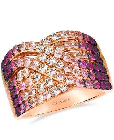Le Vian White Sapphires (0.40 Ct. T.w.) And Pink Sapphire (1.27 Ct. T.w.) Ombre Ring In 14k Strawberry Gold In Gold