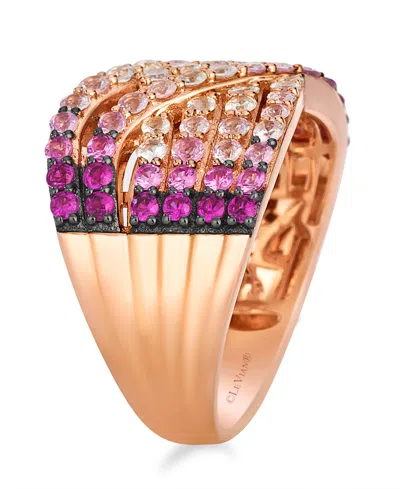 Le Vian White Sapphires (0.40 Ct. T.w.) And Pink Sapphire (1.27 Ct. T.w.) Ombre Ring In 14k Strawberry Gold In Gold