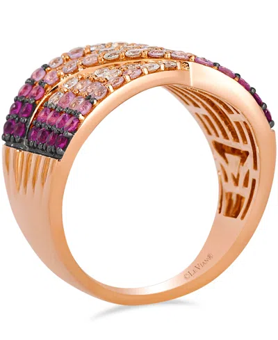 Le Vian White Sapphires (0.40 Ct. T.w.) And Pink Sapphire (1.27 Ct. T.w.) Ombre Ring In 14k Strawberry Gold In Gold