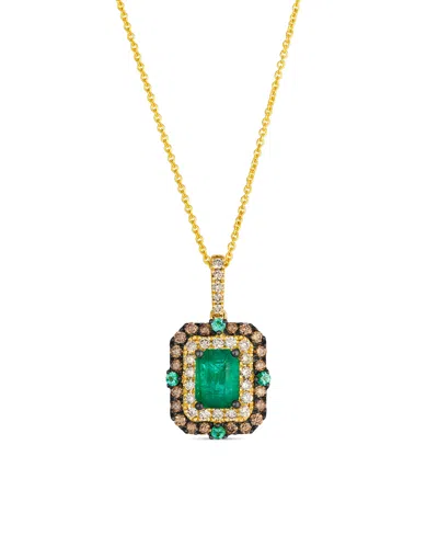 Le Vian Emerald (0.70 Ct. T.w.), Chocolate Diamonds (0.28 Ct. T.w.), And Nude Diamonds (0.24 Ct. T.w.) Neckl