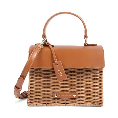 Modern Picnic The Mini Luncher Wicker Lunch Box In Brown