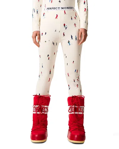 Perfect Moment Printed Base Layer Leggings In White