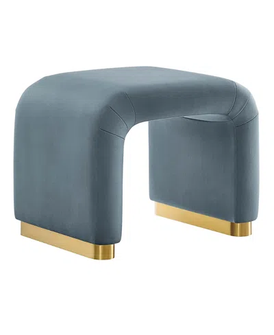 Modway Koda Performance Velvet Waterfall Stool In Blue