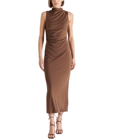 Steve Madden Mo Ruched Dress In Brown