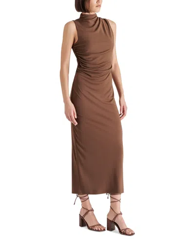 Steve Madden Mo Ruched Dress In Brown