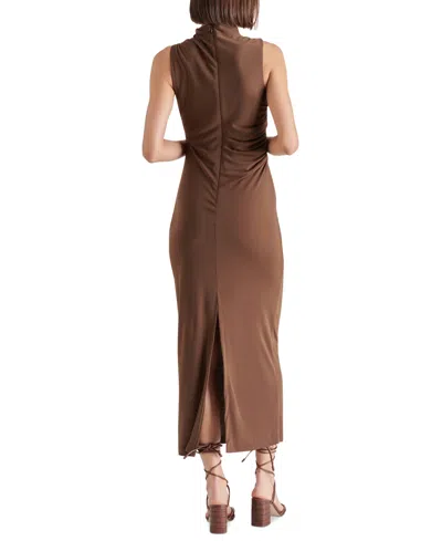 Steve Madden Mo Ruched Dress In Brown